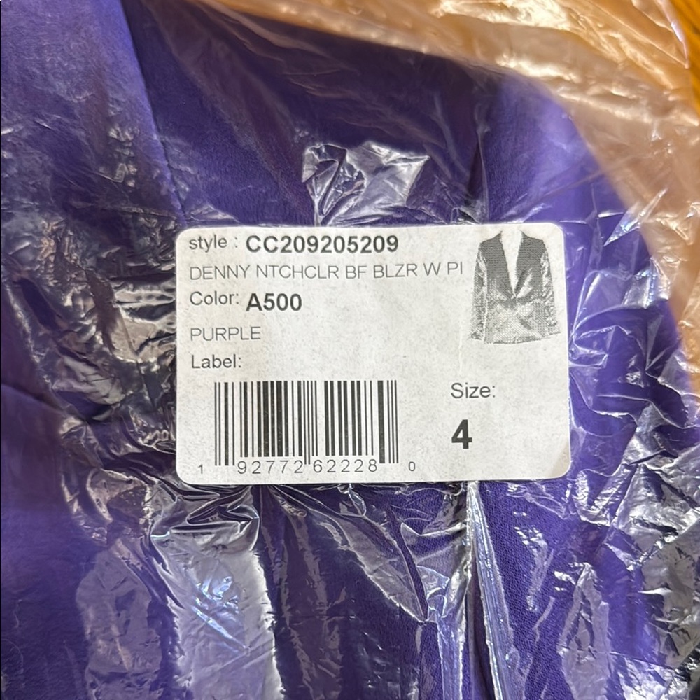 Alice + Olivia Purple Lightweight Jacket with Glossy Sheen - Picture 2 of 10